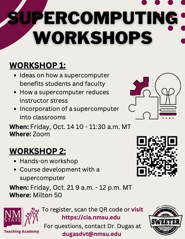 NMSU Supercomputing Workshops Flyer