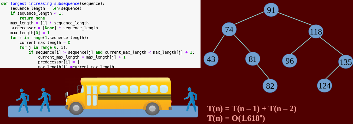 Python Dynamic Programming, Queue, Binary Search Tree